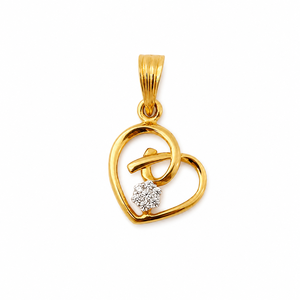 Namivaa 18ct Yellow Gold Vintage Heart Zircon <b>Charm</b> Pendant Women High Polish Romantic Daily Wear Party Gift Fine Jewelry 18 - Product Image 2