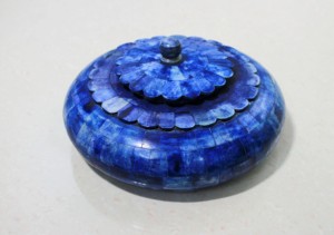 Boîte de rangement pour tabac en os bleu incrusté, artisanale, pot décoratif en os incrusté, conteneur de luxe pour la décoration intérieure - Product Image 2