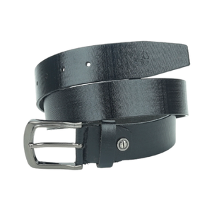 Cinturón de Cuero Genuino de Vaca para Hombre con Hebilla Automática de Aleación, Cinturón Plano Grabado de Doble Capa para Negocios y Uso Casual, Venta al por Mayor - Product Image 1