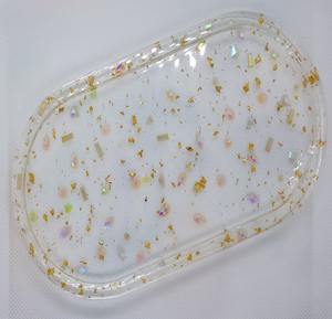 Bandeja de Resina Transparente, Bandeja de Resina de Alta Transparencia para Organización Minimalista del Hogar, Plato de Servicio al por Mayor - Product Image 1