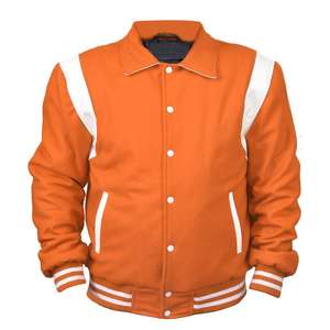 Veste universitaire en cuir et laine de haute qualité pour homme, veste d'hiver thermique matelassée à boutons, imperméable, style Letterman, longue, grande taille - Product Image 1