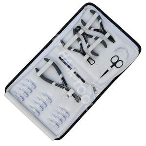 Kit d'outils professionnels pour extensions de cheveux, pinces pour extensions de cheveux à perles, coupe-keratine, aiguilles à coudre, mini-ciseaux, pinces microlink - Product Image 1