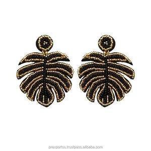 Pendientes de Aro con Cuentas de Hojas Góticas, Multicolores, Hechos a Mano, con Cristales de Imitación, para Mujer, Otoño, Halloween, Fiesta, Joyería de Moda - Product Image 4