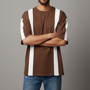 T-shirt Homme Oversize Coupe Décontractée 100% Coton Streetwear Décontracté Manches Courtes Jersey Lourd Uni Mode Vente en Gros Usine - Product Image 6