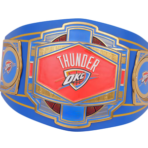 เข็มขัดแชมป์ OKC Thunder พร้อมดีไซน์แบบกำหนดเองและโลโก้ทีมแบบโดดเด่น รุ่นสะสมสำหรับนักกีฬาโดยเฉพาะ - Product Image 2