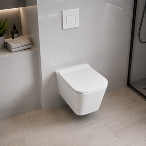 WC mural monobloc en céramique ASTON, à siphon en P, écologique, pour villas, hôtels, écoles et toilettes. - Product Image 5