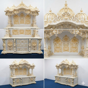 Buy Teak Wood Heavy Carved Customized Temples <b>Mandir</b> Pooja <b>Mandir</b> Modern Style Home Decor Safe Packing California - Product Image 6