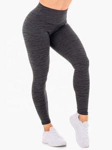 Leggings de yoga taille haute à carreaux grande taille en tissu Spandex/Nylon, pantalon de sport froncé aux fesses, taille élastique, respirant, haute qualité - Product Image 2