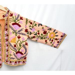 Chaqueta Ecológica Transpirable Gris Vintage para Mujer, Cuello en V, Estampado Floral, Otoño, Largo Regular, Manga Larga, Punto Abierto - Product Image 3