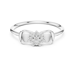 แหวนเพชรทรงกลมทองคำ 14K สำหรับผู้หญิง |   แหวนสำหรับใส่ทำงาน |   เพชรที่เพิ่งเพาะเลี้ยง - Product Image 4