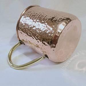 Hammered Copper Mug with Handle Vintage Barrel Style Drinking Cup for Moscow Mule Beer Coffee Home Bar Decor - Product Image 3