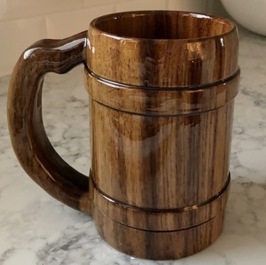 Eco Friendly Wooden Mug Handmade Solid Wood Coffee <b>Cup</b> Natural Finish Rustic Style Drinkware for Home Kitchen - Product Image 4
