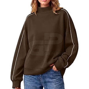 <b>Ladies</b> Mock Neck <b>Sweatshirt</b> Oversized Fleece Pullover <b>Long</b> Sleeve Warm Casual Athletic Streetwear Fashion Clothing <b>For</b> Women - Product Image 4