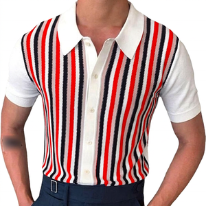 Camisa de Hombre 100% Algodón, Estilo Inglés, a Rayas, de Manga Corta, Cuello Blanco, Cierre de Botones, Corte Regular - Product Image 4