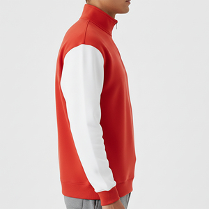 Sudadera de Algodón 100% Teñida Lisa de Color Sólido con Media Cremallera, de Peso Pesado, Transpirable, Estilo Urbano, Venta al por Mayor - Product Image 3