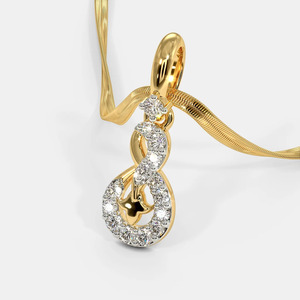 Collier pendentif étoile infinie en or jaune avec diamant de laboratoire - Product Image 6