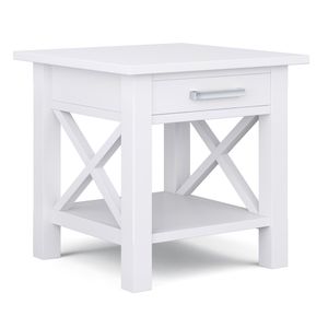 Kitchener <b>White</b> <b>End</b> <b>Table</b> Stylish Nightstand for Home Decor - Product Image 1