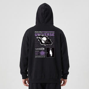 Sweat à capuche unisexe personnalisé en polyester/coton, coupe classique, doublé, effet délavé, tricoté, vierge, pour l'automne - Product Image 2