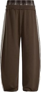Ensemble de jogging d'hiver pour femme 100% Coton, pantalon court à jambe large, taille élastique, coupe ample, rayé, décontracté - Product Image 2