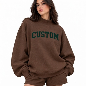 Buy Premium Women's Oversized <b>Mock</b> Neck Pullover Loose Fit Casual Sweatshirt Long Sleeve Relaxed Top Streetwear Design Daily - Product Image 1