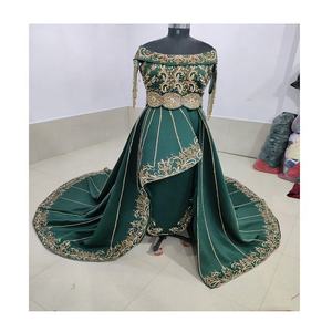 Vestidos de cristal bordados personalizados, caftán musulmán marroquí de Dubái, para novia musulmana, OEM - Product Image 1