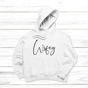 Trendy OEM <b>Wifey</b> Hubby Together Better Matching Hoodies Unisex Cotton Fleece Casual Autumn Wear Regular Fit Knitted <b>Hoodie</b> - Product Image 2
