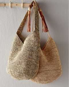 Bolso Tote de Ratán Hecho a Mano, Estilo Bohemio, Diseño de Flores de Crochet, Forma Rectangular, Decoración para el Hogar, 100% Hecho a Mano - Product Image 5
