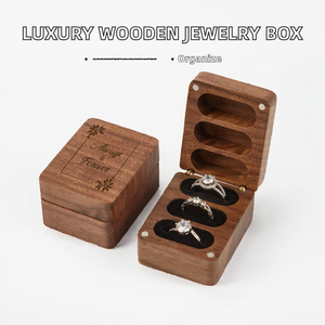 Wood Handmade Rustic <b>Ring</b> <b>Box</b> for <b>Proposal</b> Engagement & Wedding Gifts HS Brand HS-24ZN96 - Product Image 3