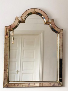 Large Vintage Venetian Brass <b>Mirror</b> - Product Image 1