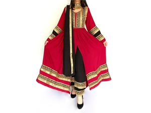 Robes Kuchi afghanes Robe kuchi vintage ethnique tribale, robes de fête Kuchi afghanes/pakistanaises à couleurs vives - Product Image 5