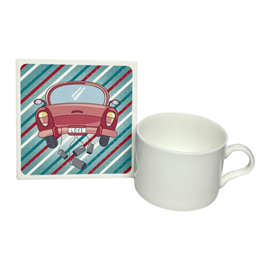 Custom Printed Eco-Friendly Classic Square Ceramic Coaster CALA Brand 6mm Thick Drink Cup <b>Mat</b> Resistant Table Coaster - Product Image 4