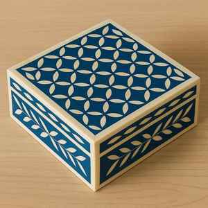 Caja Decorativa de MDF con Incrustaciones de Hueso, Hecha a Mano, Multicolor, para Regalos, AL MALIK CRAFT - Product Image 5