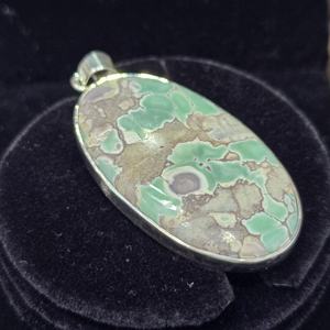 925 Sterling Silver Fine Jewelry Pendentifs Charmes Excellente Qualité Emerald Cut Diamond Azurite Malachite Gemstone Bezel Setting - Product Image 5