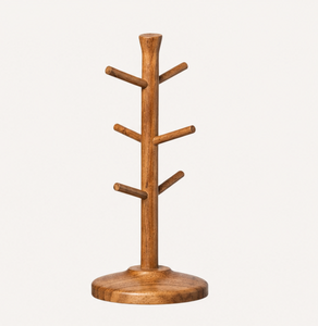 Soporte de madera rústico hecho a mano para tazas, resistente, para mostrador, expositor de tazas de café y té para el hogar o cafetería, en oferta. - Product Image 5
