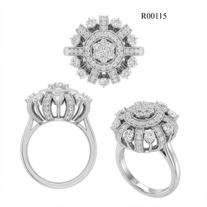 Bague de fiançailles classique en or rose 18 carats avec diamants véritables, prix compétitif pour exportateurs de bijoux, cadeau idéal pour petite amie - Product Image 3