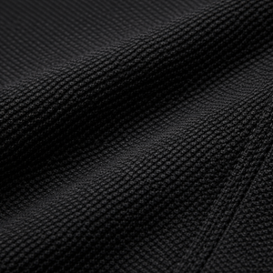 Men's Black Short Sleeve Polo Shirt With White Collar Knitted Cotton Casual Breathable Solid Design Regular Fit - Product Image 5