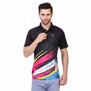 T-shirts de sport formels pour hommes à manches courtes en tissu tricoté 100 % polyester à sublimation unie à séchage rapide - Product Image 4