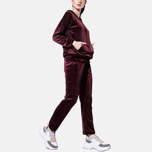 Y2K <b>Velour</b> <b>Tracksuit</b> Plush Breathable Fleece Zip Hoodie Flared Pants Retro Sporty Chic Two Piece Winter Streetwear Fashion Set - Product Image 1