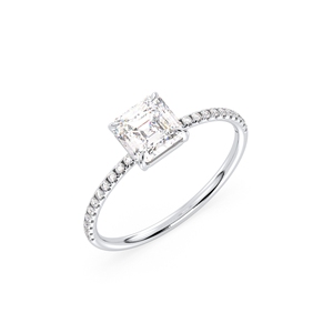 Bague solitaire en moissanite certifiée GRA personnalisée REYES en argent sterling 925, cadeau de fiançailles, cadeau de mariage, bijoux fins pour femmes - Product Image 1