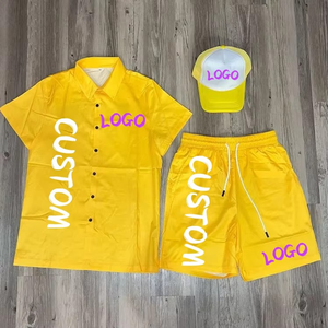 Conjunto de 2 Piezas de Verano para Hombre, Estilo Urbano, con Gráficos Personalizados, 100% Algodón, Pantalones Cortos y Camiseta Oversize con Lavado Ácido - Product Image 3