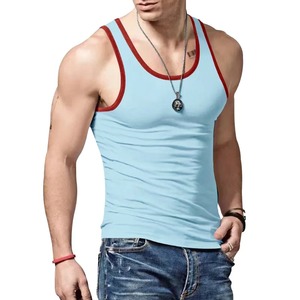 Débardeurs personnalisables pour hommes, 100 % coton, col rond uni, débardeur décontracté pour hommes, fournisseur de - Product Image 4