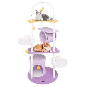 Grande tour pour chat de 62 pouces avec structure métallique et plateformes de saut pour chats de grande taille, arbres à chat et griffoirs - Product Image 4