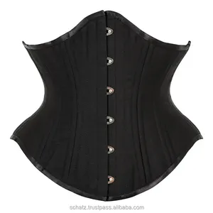 Corsé Sexy de algodón 20 huesos de acero debajo del pecho cintura Cincher corsés corsé gótico Top Bustier de talla grande Corpete Corselet negro