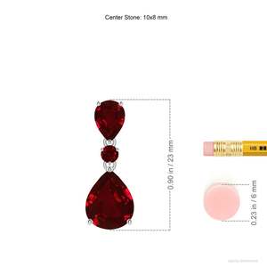 จี้ทอง 14K ประดับทับทิมแดงทรงหยดน้ำและทรงกลม น้ำหนัก 2.9 กะรัต ดีไซน์คลาสสิก งานแฮนด์เมด คุณภาพระดับสินค้ามรดก - Product Image 3
