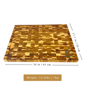 Tabla de cortar de grano de madera de teca de Vietnam-Bloques de cocina de madera duraderos para venta al por mayor - Product Image 4