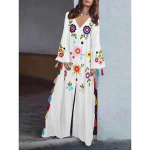 Vestido Maxi de Cintura Natural Ecológico y Elegante para Mujer, Ropa de Boutique de Lujo 100% Algodón, Personalizable para Verano, Venta al Por Mayor - Product Image 1