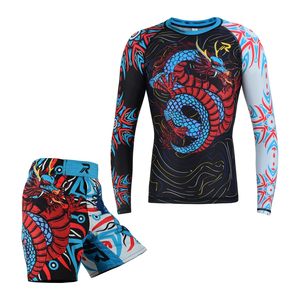 Men's Tiger Print Rash Guard Set Full Sleeve Quick Dry <b>Athletic</b> Training Kit Sublimation Printed Sport Wear - Product Image 3