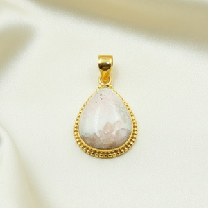 <b>unique</b> Stone Orange Scolecite Gemstone 925 Sterling Silver Pendant Teardrop Handmade Jewelry Rose Gold Yellow Gold Plated <b>Her</b> - Product Image 1
