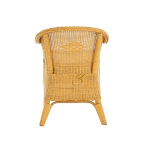 Artistic Curved Rattan <b>Dining</b> Chair High Back Single Accent <b>Armchair</b> Handcrafted Rattan Furniture for Creative Interior Design - Product Image 3
