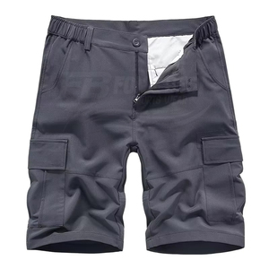 Pantalones Cortos Cargo Casuales de Verano para Hombre, Tejidos en Lona, Talla Grande, Estilo Urbano, Cintura Elástica, Transpirables, de Secado Rápido, con Logotipo Frontal, 100% Algodón - Product Image 6